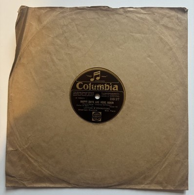 Happy Days Are Here Again / Lucky Me Lovable You Layton & Johnstone DB 37 Rare