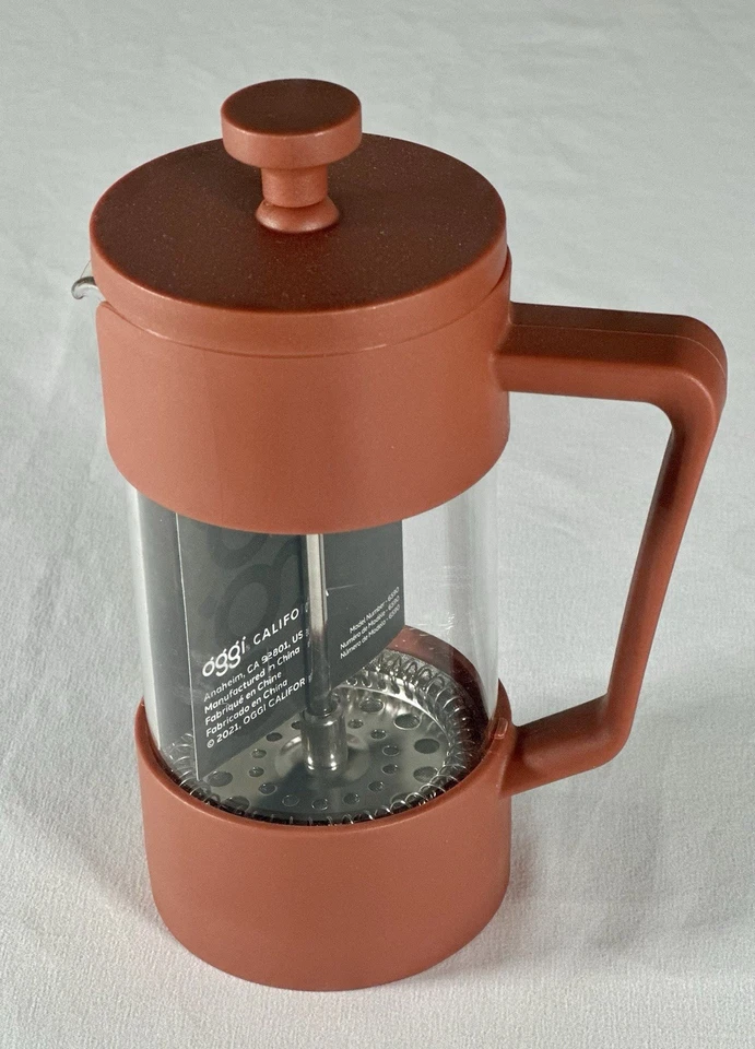 "Cafetera francesa OGGI 3 tazas de vidrio borosilicato 350 ml 12 floz 6"" Ht nueva" Foto 3 de 4