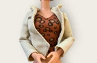 Doll Clothes Barbie Doll Blazer Jacket with Attached Print Top