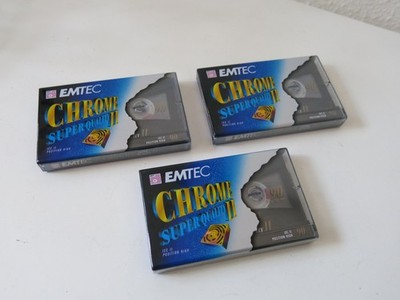 3x EMTEC BASF Chrome II Super Quality Tapes 90 - Audio Kassetten  NEU & OVP