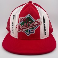 VTG St. Louis Cardinals World Series 1987 Trucker Snapback Hat Red White Cap