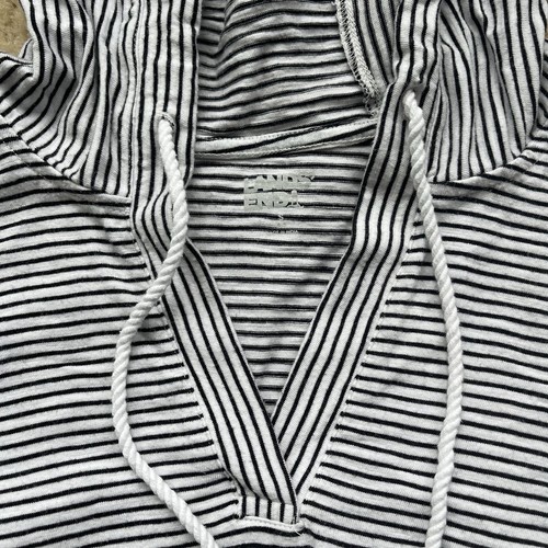 Lands’ End Damen weiß gestreiftes Langarm-T-Shirt mit Kapuze - Größe S - gebraucht, in einwandfreiem Zustand - Bild 5 von 7