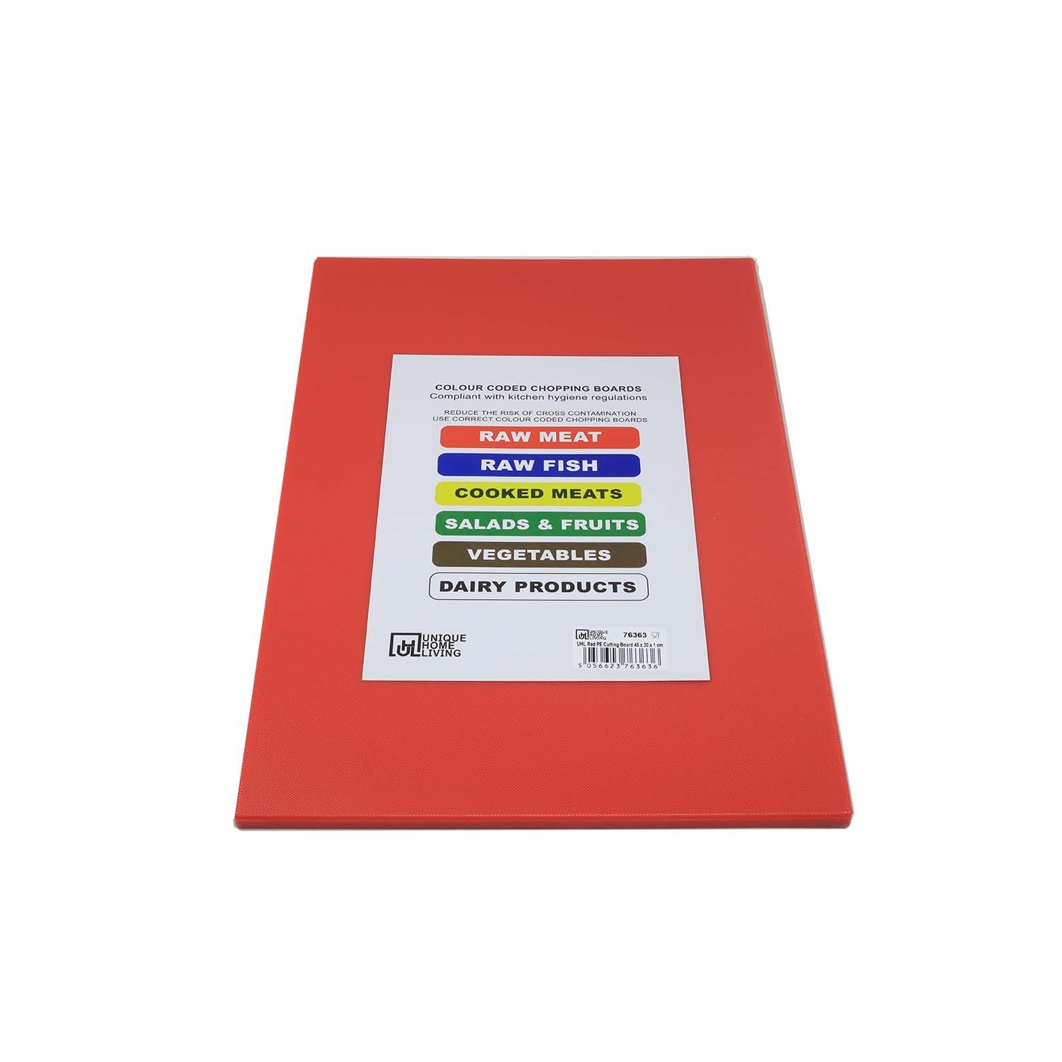 Uhl Catering Red Chopping Board Pe Plastic Professional Kitchen Cutting Board For Raw Meat - Image 2
