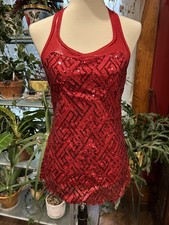 Curtain Call Red Sequin Dance Leotard Dress Costume E1254 Adult/Small