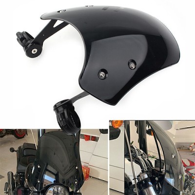 Motorcycle Black Windscreen Windshield W/ Bracket for Harley Dyna Softail Models