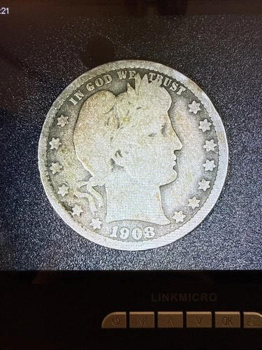 1908 O Barber Silver Quarter Good Better Date U.S. 25c Type Coin C1