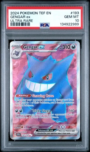 2024 POKEMON TEF EN-TEMPORAL FORCES ULTRA RARE #193 GENGAR EX PSA 10