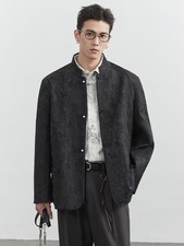 Stand Collar Embroidered Jacket Men's Clothing Men's Engagement Jacket