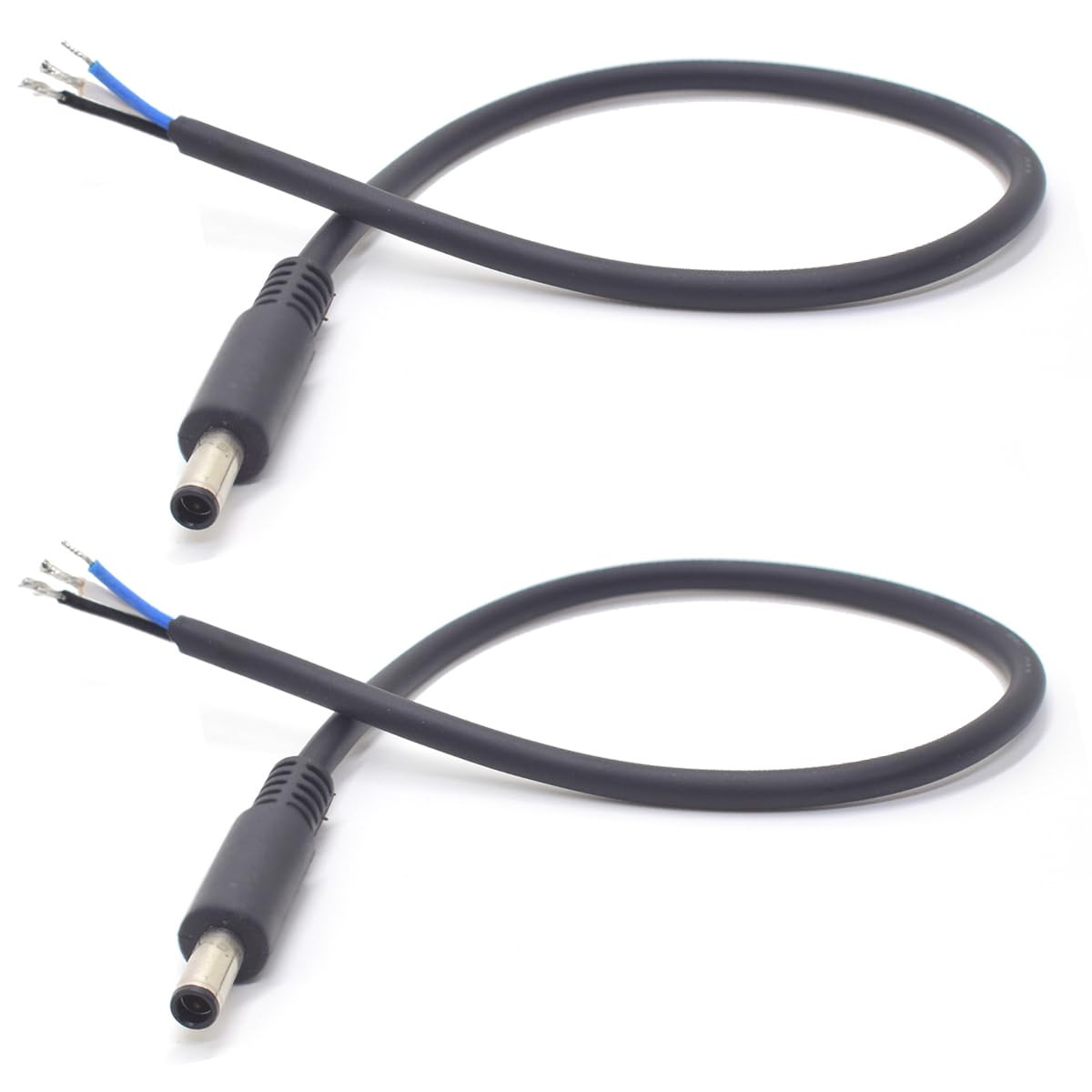 2PCS Laptop DC Power Adapter Cable Pigtail 4.5x3.0mm Male, Black 