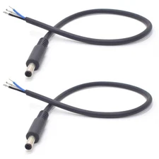 2PCS Laptop DC Power Adapter Cable Pigtail 4.5x3.0mm Male, Black 