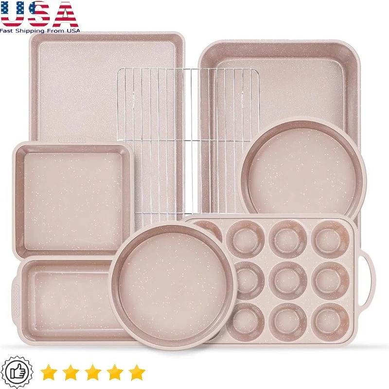 Nonstick Silicone Baking Molds Carbon Steel Bakeware Set Muffin Cake Loaf New