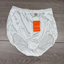 Warner's Womens Full Brief Panties Lace Trim Perfect Measure White Size 8 New