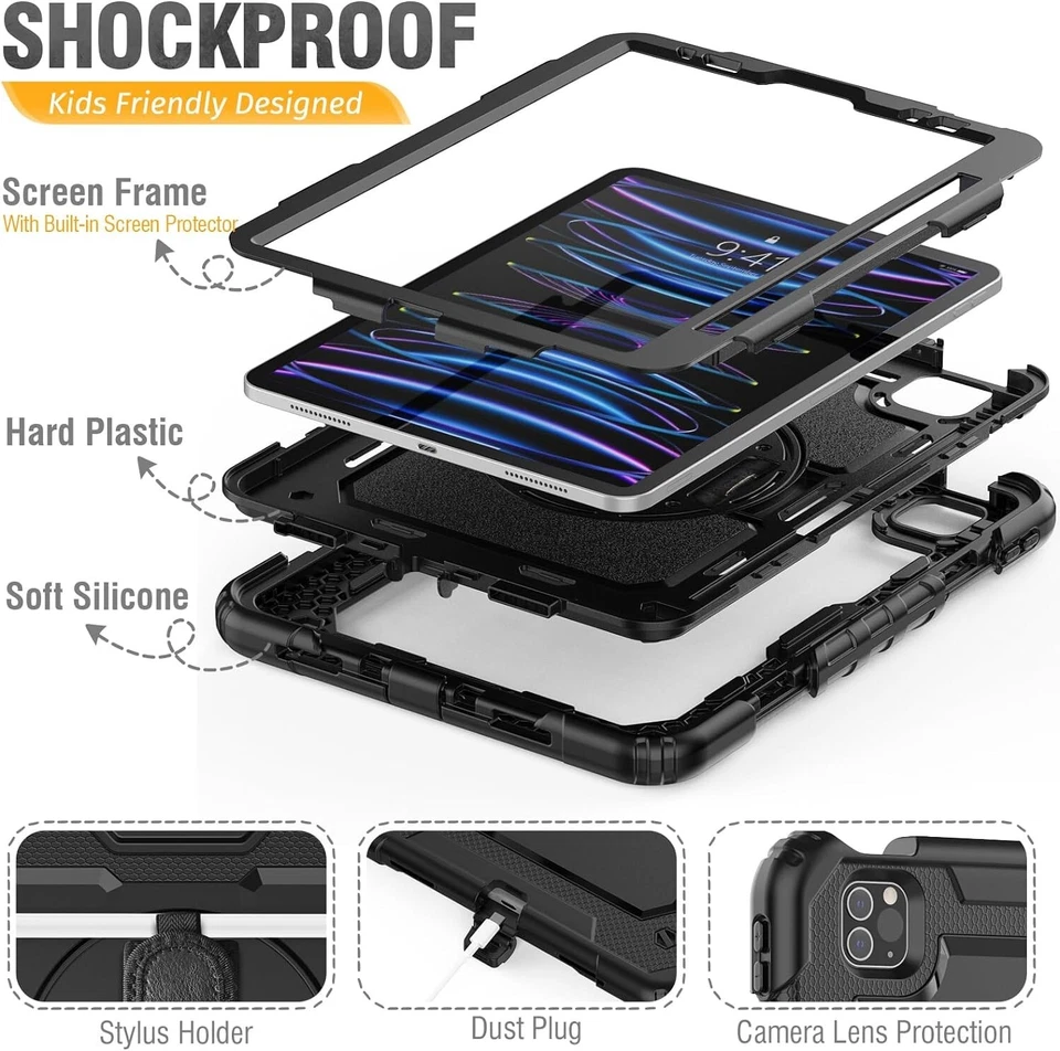 Funda resistente para iPad Pro 11 pulgadas (2022/2021/2020/2018) con protector de pantalla Foto 2 de 4