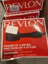 A Revlon One-Step Plus Hair Dryer & Volumizer - Tangle Free Black/Red New In Box