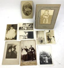 10 x Antique Photo Mixed Lot 1800's Baby Infant Woman Man - Please review Images