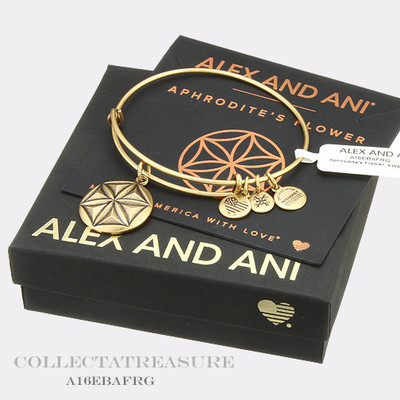 Authentic Alex and Ani Aphrodite's Flower Rafaelian Gold-Bangle
