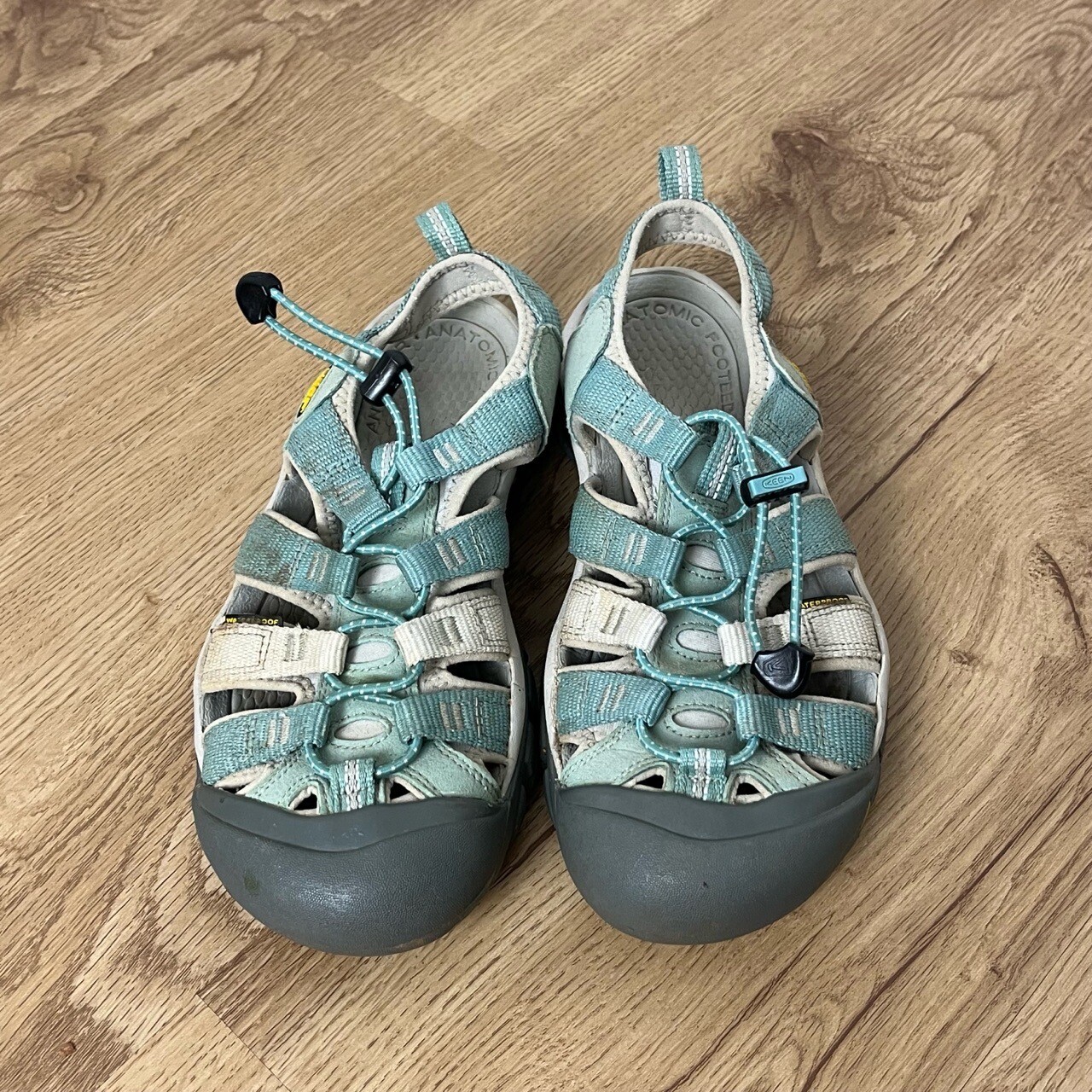 Sandali Keen Newport H2 impermeabili turchese beige punta chiusa sicurezza bambini 7