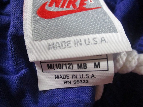 Vintage Nike Shorts Boys Medium 10 12 Purple Cotton 80s Athletic USA Logo NWT - Picture 6 of 13