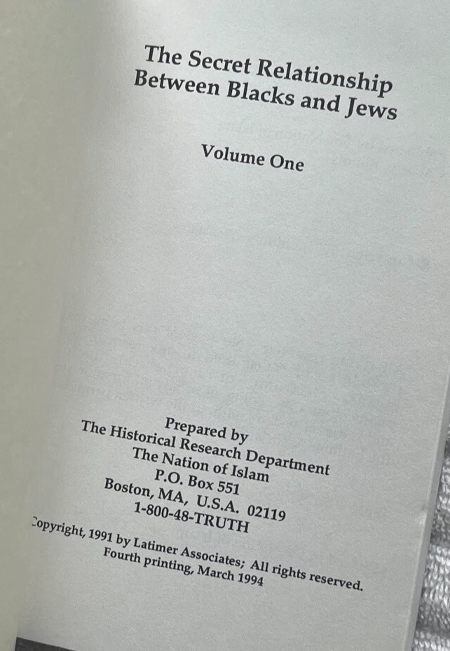 THE SECRET RELATIONSHIP BETWEEN BLACKS AND JEWS Vol.1 Nation Of Islam 1st/4th !! - Image 4 of 4