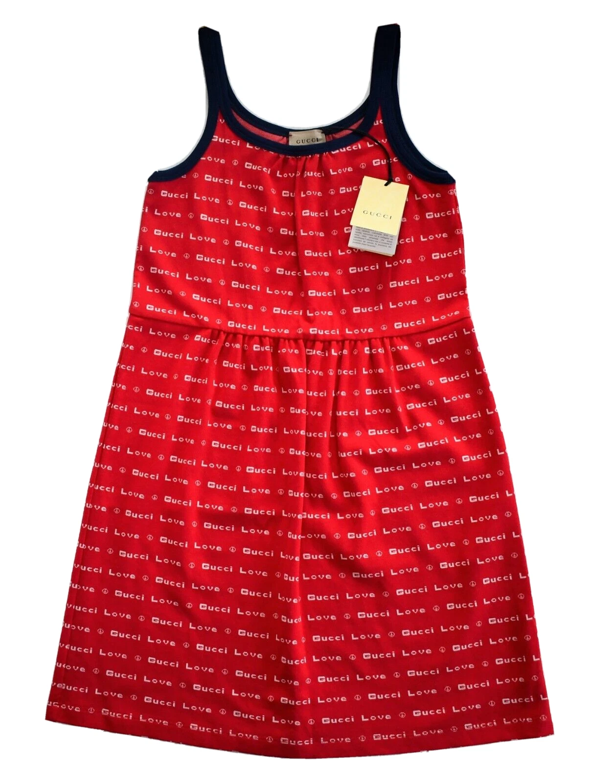 ️ GUCCI ENFANTS FILLES *GUCCI AMOUR* logo 100 % coton robe réservoir jacquard 10 ans