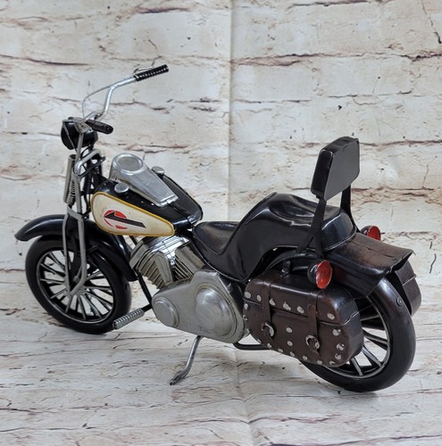 Handmade Indian Motorcycle 1:8 Tinplate Antique Style Metal Model Superb Artwork - Picture 5 of 6