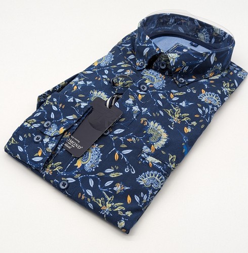 REDMOND Langarm Hemd Gr. S 37/38 button-down-kragen Blau Floral Regular Fit - Bild 4 von 5