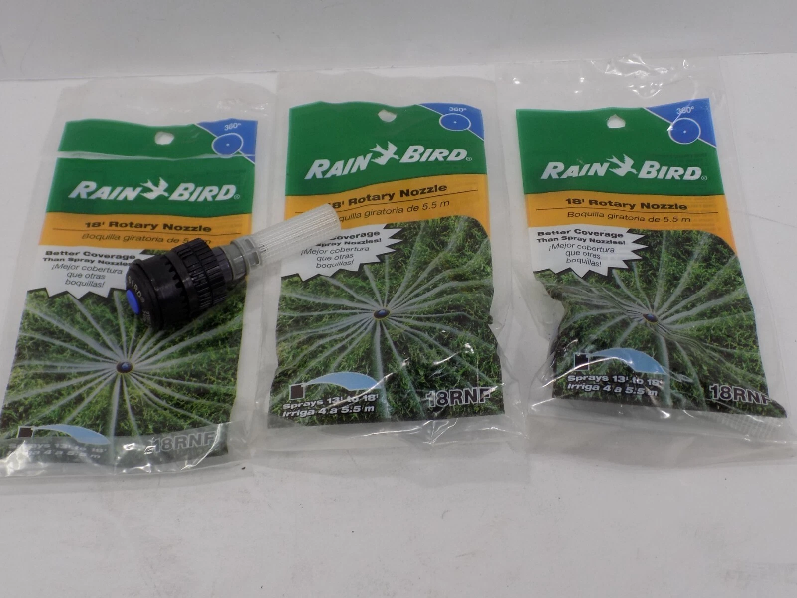 LOT OF 3 NEW Rain Bird Rotary Nozzle 18RNF 12 ft. - 18 ft. Full Circle