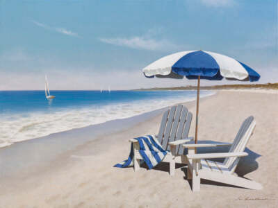 Summer Breath by Zhen-Huan Lu Art Print Beach Chair Coastal Ocean Seascape 20x26