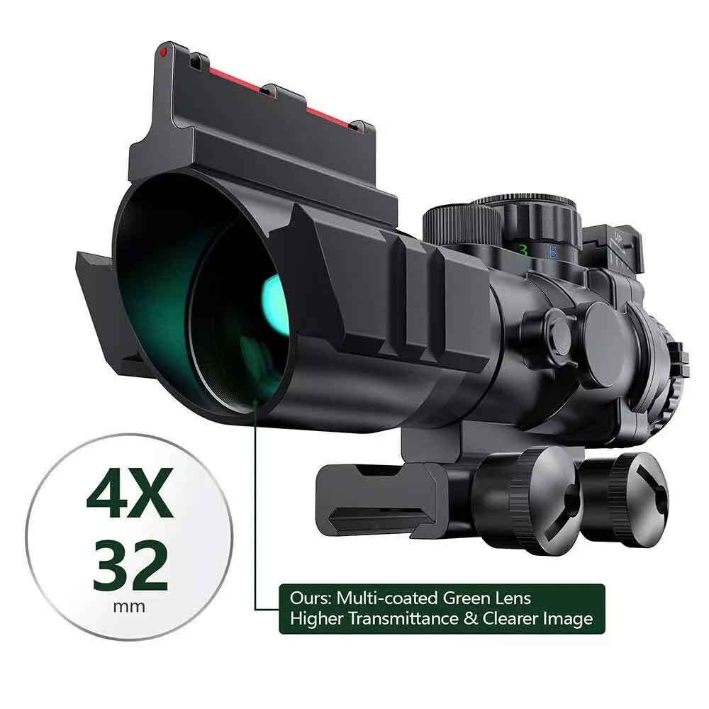 4x32 Scope With Mount For Ruger 10/22 – 1-Inch Tube, Mil-Dot Reticle, Perfect For Hunting & Target