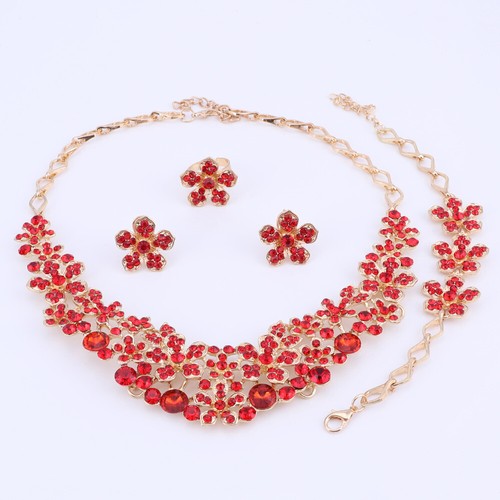 Conjunto de joyería de regalo de boda para mujer con flores de cristal - Imagen 37 de 106