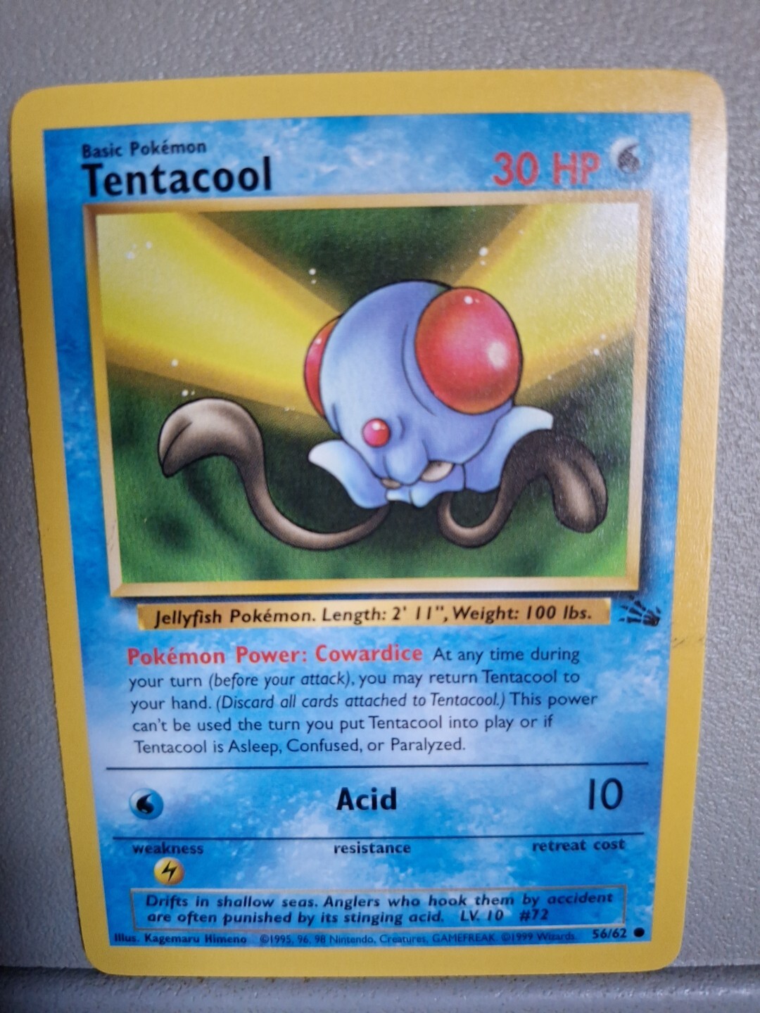 Tentacool 56/62 Fossil Regular. NM
