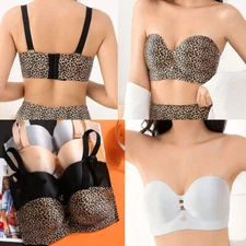 Women Semi cup Bras Wireless Seamless Strapless Bridal Plus Size Underwear 37221