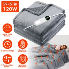 Electric Heated Blankets Throw Full Body Fast Heating Pad Washable Queen Size
