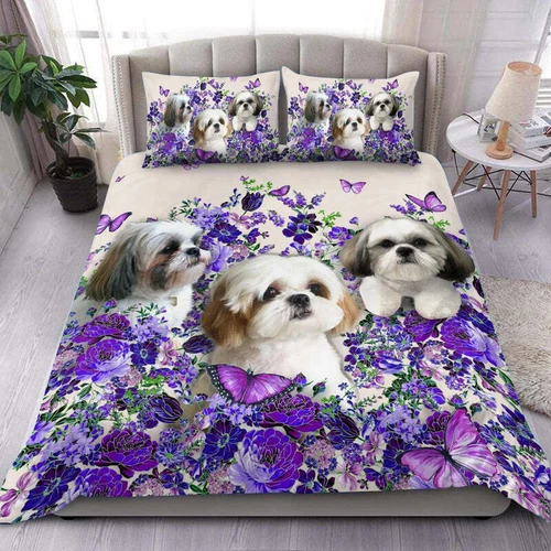 Shih Tzu Bedding Set Duvet Quilt Cover Double Bedding Set Pillowcase - Picture 6 of 8