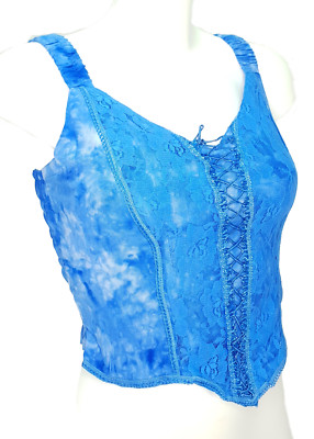 Leonardo Carbone Mittelalter Mieder Top Gothic Bluse Blau Größe S-M