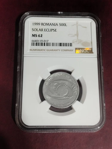 Romania, 500 lei 1999 NGC MS 62 SOLAR ECLIPSE, BUCHAREST