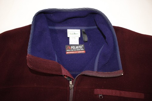 Vintage L.L. Bean Jacket Men's XL Fleece Polartec Windbloc Series USA Burgundy - Picture 8 of 13