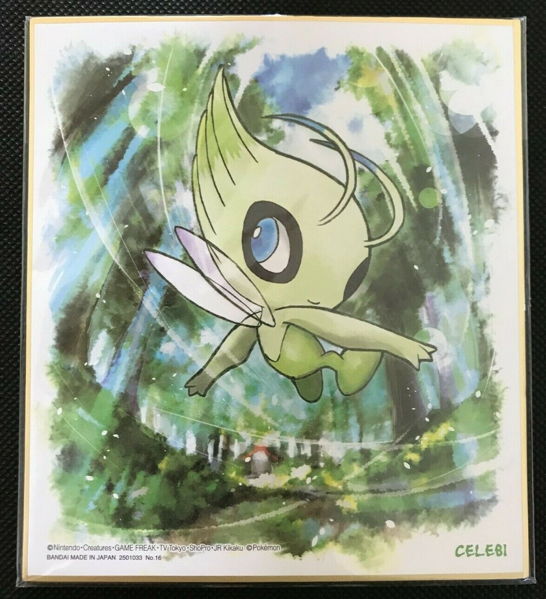 Celebi Pokemon Shikishi Art Board Card BANDAI Nintendo No 16 F/S