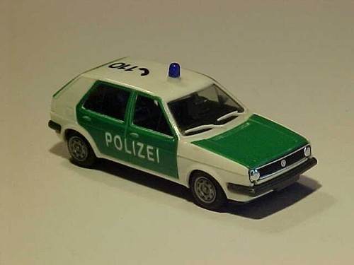 2 Zoll 1982 Volkswagen Golf I Deutsche Polizei Herpa 1:87 H0 Plastik neuwertig lose - Bild 1 von 5
