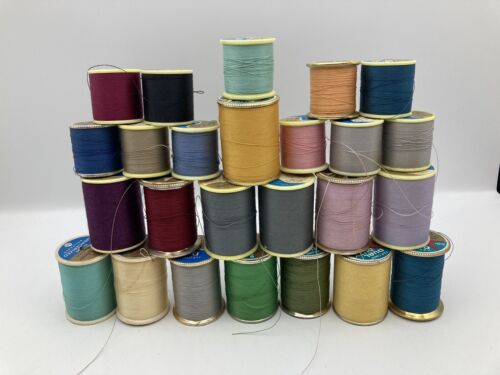 Vintage J&P Coats & Other dual Duty Plus Polyester Thread Lot Sewing 25 spools