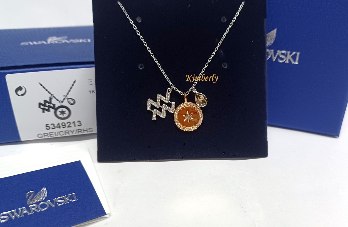 Swarovski Zodiac Pendant-Aquarius horoscope Birthstone
