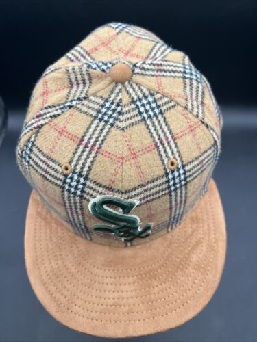 New Era 59Fifty Chicago White Sox Plaid Checkered Brown Hat Size 7 1/2 - Picture 2 of 10
