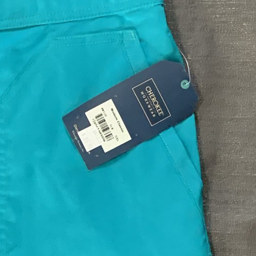 Cherokee Workwear Women’s Scrub Pants Drawstring Teal 5XL 5 Pockets New W/Tags - Picture 3 of 5
