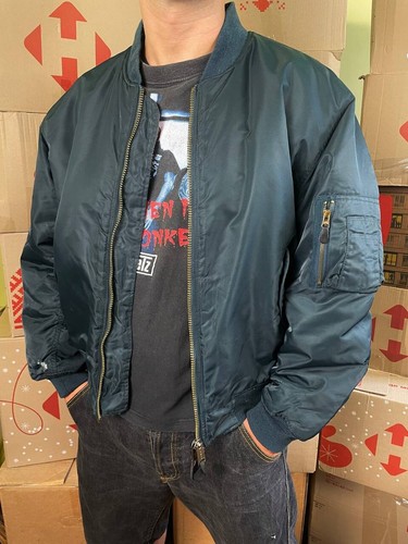 Alpha m-1 bomber jacket movie Backdraft 1991 Universal studio Chicago fire dept. - Picture 2 of 15