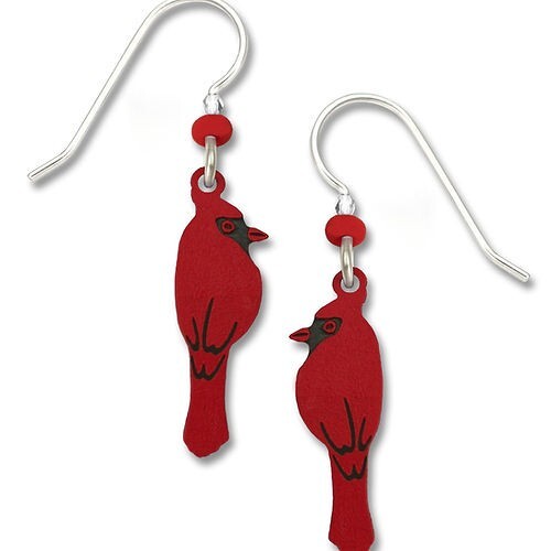 Sienna Sky Red Cardinal Bird Pierced Earrings Made in Colorado - Picture 1 of 2