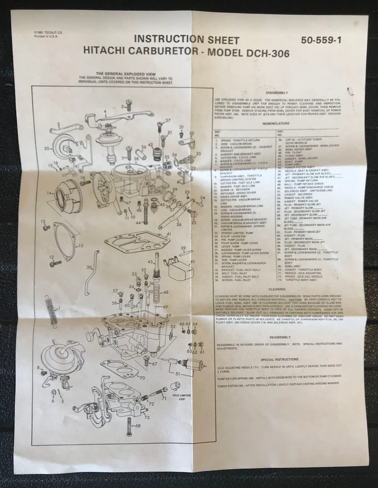 Kit de puesta a punto de carburador Bosch - CTK6 - para Datsun B210 y F10 1978 Foto 4 de 4