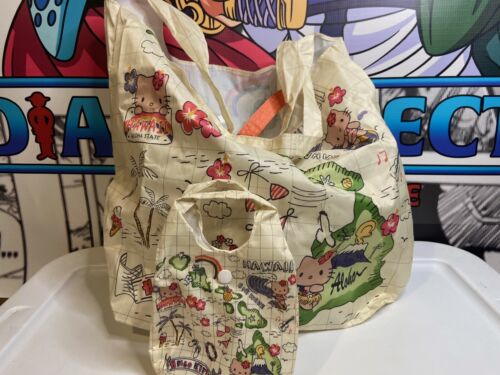 Hawaii Hello Kitty Reusable Compact ECO Shopper Tote Bag Islands Map - Picture 2 of 8