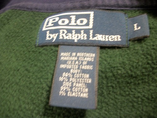 POLO RALPH LAUREN Boy's L / Large Green Mockneck 1/2 Zip Closure Cotton Sweater - Picture 2 of 6