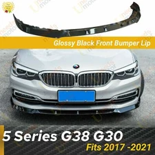 Fit BMW G38 G30 5 Series Base 2019-23 Gloss Black Style Front Bumper Lip Spoiler