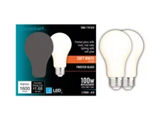 EcoSmart LED Bulb Soft White Frosted Filament Glass Dimmable 100-Watt Equ 2 Pack